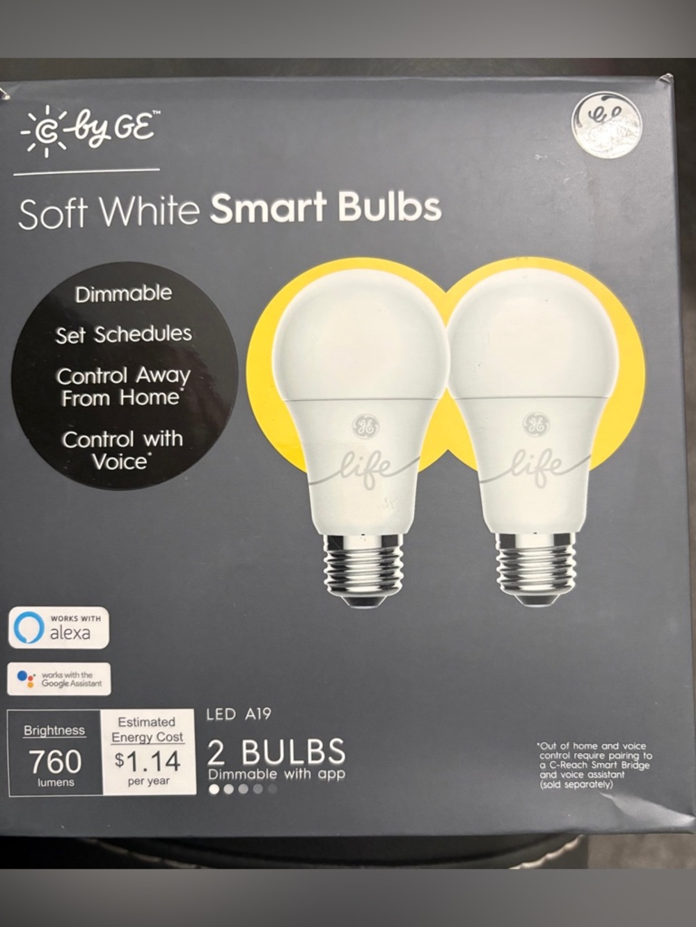 GE C by GE Soft White Smart Bulbs - 2 Pack